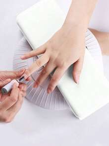 1pc Foldable Nail Hand Rest, Nail Technician Nail Hand Cushion, Manicure Hand Pillow, Foldable, Raised For Nail Lamp, Salon Wrist Support Pillow, Portable Hand Holder, Nail Pillow Armrest, Nail Salon Nail Supplies - White - View 9