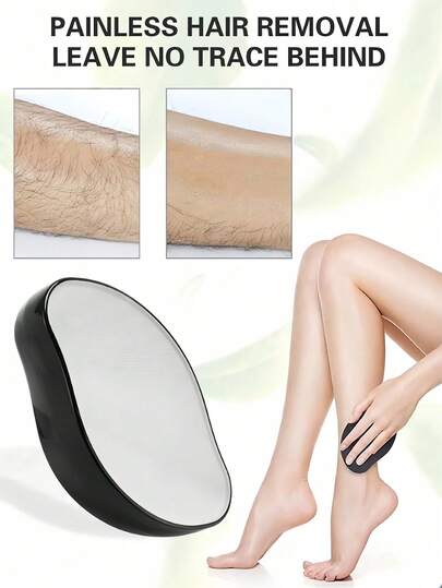 无痛物理脱毛器，采用水晶玻璃材质，易于清洁，可重复使用，身体护理脱毛工具