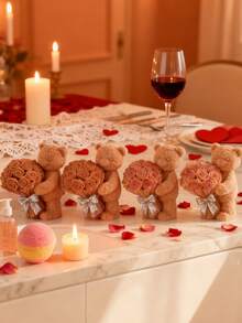 1 pieza Molde de silicona 3D en forma de oso lindo sosteniendo un ramo de tulipanes, fácil de limpiar y de uso múltiple para velas de aromaterapia, adornos de yeso, manualidades de resina, decoración de dormitorio, regalo para el Día de San Valentín/Boda/Día de la Madre/Día de la Mujer/Día de las Niñas/Temporada de Graduación/Boda y Cumpleaños - Blanco - Ver 6