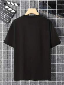 Playera Hombre Negra Manga Corta Cuello Redondo, Estampado CK Klein Moda Marca Minimalista, Urbana Salidas Sociales, Amantes de Moda de Marca, Look Elegante Casual,ropa de hombre,parejas,envio nacional,regalo para hombre,oversize hombre. - Negro - Ver 2
