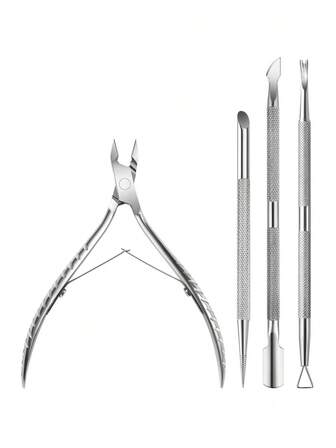 Cortaúñas y cortacuticulas de acero inoxidable para eliminar la piel muerta de las uñas, tijeras para cortar la piel muerta, cortaúñas con púas para eliminar la piel muerta