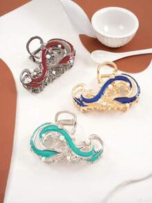 1 Stück Emaille Perle Drachen geformter Haarclip, mit exquisiter Verarbeitung, die klassischen und modernen Stil kombiniert, geeignet für den täglichen Gebrauch, Partytragen und als Geschenk, elegante Krallen Clips Lässig Haarklammern - Verschiedenfarbig - Übersicht 4