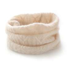 1pc Unisex 100% Cashmere Knitted Neck Warmer Scarf, Autumn/Winter Outdoor Riding Windproof Warm Neck Gaiter For Dress