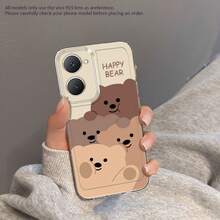 Funda de Teléfono Happy Bear para Vivo Y01 Y02S Y03T Y12S Y15S Y16 Y17S Y20 Y21 Y22 Y27 Y28S 5G Y31 Y33S Y35 Y36 Y53S Y55 5G Y75 5G Y200 V23 V27 Pro V29E V29 Lite V40 V40 Pro Funda de Teléfono Transparente a Prueba de Golpes de TPU de Cobertura Completa Simple y Creativa - Colores mixtos - Ver 1