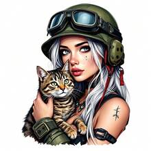 1 pieza/2 piezas/3 piezas Pegatinas de transferencia de calor con diseño de niña abrazando a un gato, parches duraderos y de larga duración para personalizar camisetas, sudaderas, vaqueros, sudaderas, mochilas, chaquetas, bolsos, almohadas