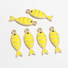 10pcs 23x7mm Enamel Fish Charms Pendant DIY Jewelry Making Accessories Findings For Earrings Necklace Bracelets - Fish - View 7