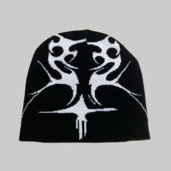 1pc Knitted Cross Beanie Hat - Versatile Style, Suitable For Various Occasions, Comfortable Fit, Fashionable Valentine's Day Gift