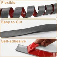 1pc 39.37 Inch Gray Self-Adhesive Vinyl Transition Strip, Composite Flooring Divider, Used To Connect Floor Gaps And Carpet Thresholds, Carpet Threshold Transition Strip, Suitable For Hotel/Restaurant/Office/Commercial Tile Floors - Multicolor - View 7