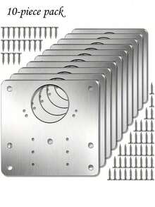 1/4/10pcs Heavy Duty Stainless Steel Cabinet Hinges Repair Kit, Includes Screws - Adjustable Door Hinges Brackets, Suitable For Bathroom, Wardrobe Doors - Easy Installation - Multicolor - View 10