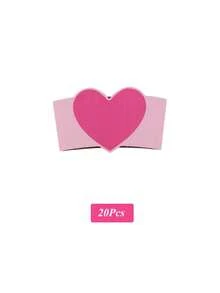 20pcs Valentine's Day Disposable Cup Sleeves, Fits 10-16oz Hot/Cold Drinks, Coffee, Home Gatherings, Insulated Paper Cup Sleeves, Disposable Kraft Paper Coffee Cup Sleeves, Insulated Anti-Slip Sleeves For Cold/Hot Drinks, Coffee, Tea, Bubble Tea, Party Supplies, Weddings