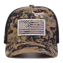 1pc Men's American Flag Patch Embroidered Baseball Cap, Adjustable Trucker Hat For Outdoor, Travel, Beach Party, Suitable For Spring & Autumn - A - View 3