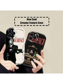 1 étui de téléphone pour le film de Pacino de 1983 compatible avec 15 14 13 12 11 Pro Max Mini 7 8 Plus X XS XR SE 6. Étui de luxe en silicone 3D à motif vague. Étui compatible avec 17 Pro, 17 Pro Max, 17, 16 - NYWCWH02 - Voir 3