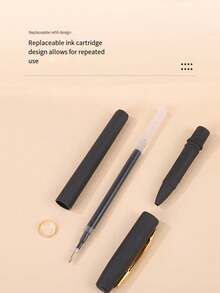 5/10/20/27 Pieces Of Stylish Black And Gold Gel Pen Set, Elegant Black And Gold Finish, Suitable For Office, School And Professional Stationery - Black - View 5