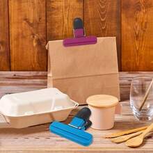 6pcs Silicone Bag Clips, Heavy Duty Sealer, Suitable For Laundry, DIY, Classroom, Kitchen Storage, Small Chip Bag Size