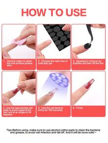 480pcs Wearable Jelly Gel Nail Stickers, UV Jelly Nail Stickers, Double-Sided Jelly Press-On Nail Stickers, UV Cured Nail Gel, Non-Peeling, Long-Lasting, Can Be Worn With Fake Nails, Requires Curing, Valentine's Day DIY Nail Art Supplies, Suitable For Nail Salon Auxiliary Tools