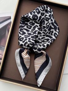 Twill Leopard Print Gray Trim