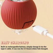 Inteligentes Brinquedos Para Gatos Bola De Rolamento Automática Cauda Falsa Recarregável Elétrico - Vermelho - Visão 5