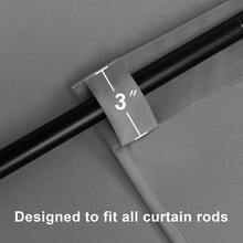 Hiasan Grey Blackout Curtains 54 Inch Long, Light BlocFKing Thermal Insulated Rod Pocket & Back Tab Gray Drapes Sewn With Tiebacks For Nursery Bedroom Dining Living Room, 52-Inch Wide, 2 Pieces,52inchWx54inchL(Packof2),Grey - 灰色 - 查看 4