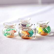 Charming Miniature Dollhouse Fish Tank -1:12 Dollhouse Miniature Fish Tank Simulation Aquarium Home Decor Toy Doll House Accessories, Perfect For Garden Decor & Desktop Display, Ideal Gift - Multicolor - View 5