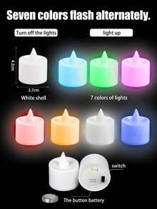 48pcs Flameless LED Candles Lights, Battery Powered Tealight, Romantic Tea Candles For Birthday Party Wedding Decorations, Home Decor, Candle Warmer, Gift, Fake Candles,Home Decor,Gift,Led Candles,Fake CandlesCandle Lights Gifts Graduation 24/12pcs Christmas, Winter, Pink, Graduation - Colorful - View 7