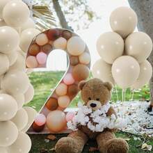 10/20/30/40/50个沙白色气球,尺寸分别为18/12/10/5英寸,米色乳胶气球,白色加厚,适合派对、婚礼、性别揭晓派对、新娘送礼会、生日派对等场合装饰。 - 白沙色 - 查看 9