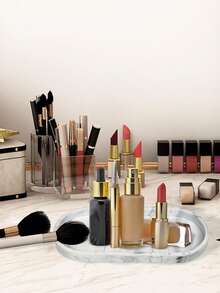 1pc/2pcs Silicone Bathroom Vanity Storage Tray, Bathroom Decorative Tray, Jewelry Tray Organizer, Cosmetic Storage Box, Suitable For Bathroom And Bedroom Countertops, Vanity, And Jewelry Storage Boxes. - Multicolor - View 8