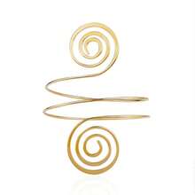 Xiyin Exaggerated Spiral Metal Bracelet Fashion Twisted Personality Punk Arm Ring Bracelet Jewelry - 金色 - 查看 2