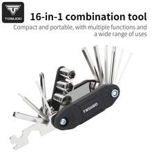TOSUOD 16-In-1 Bicycle Multifunctional Tool Kit, Portable Bike Repair Tool Set Including Hex Wrench, Socket Wrench, Screwdriver, Tire Lever, Etc. - Multicolor - View 14
