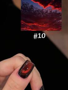 12ml Autumn And Winter Nails Retro Brilliant Flashing Red Blue Gold Glass Beads High-Density Nail Polish Glue For Nail Salon Whitening Popular Nail Art Nail Supplies Christmas Nails - 彩色 - 查看 9