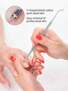 3件套不锈钢嵌甲提趾器 - 弧形指甲清洁器,可深度清洁嵌甲,防滑手柄,易于使用的修脚工具,低致敏性足部护理 - 彩色 - 查看 3