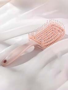 2 piezas/1 pieza Peine hueco, Peine de masaje seco/húmedo, Peine ancho portátil para peinar, Peine esponjoso para cabello largo de mujer, Herramienta de peinado, Decoración de baño