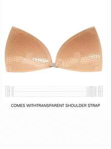 Women's Invisible Front-Closure Silicone Push-Up Bra, Lingerie Accessory, Suitable For Summer Pairing With Dresses, Jumpsuits, Wedding Dresses - Apricot - View 7