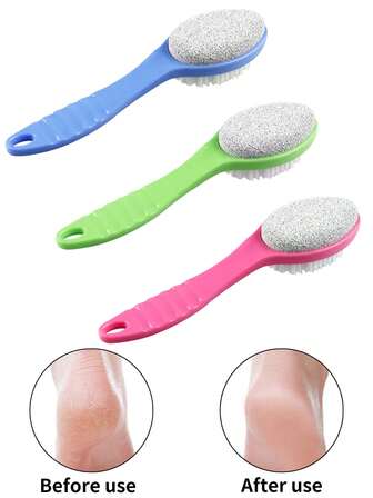 1 PC Foot Care Tool, Multi-Functional Double-Sided Foot Scrubber, Callus Removal Stone Brush, Foot Scrubber, Natural Pumice Stone For Removing Calluses On Heels, Foot Cleaning Brush