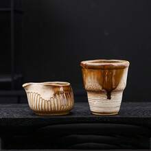 Conjunto de 1 xícara para latte art, jarra de leite de cerâmica, jarra de leite estilo cafeteria, mini cremeira, pote para mel, xícara para molho. - Castanho - Ver 9