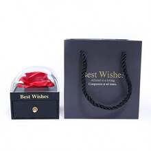 1-Piece Valentine's Day Jewelry Box Single-Layer Soap Flower Ring, Earring, Pendant Necklace Box Engagement Proposal Pendant Bracelet Jewelry Box Empty Box Birthday Gift Mother's Day Graduation Season Gift Jewelry Box Set - Multicolor - View 9