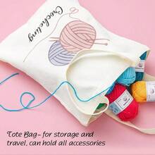 113 Piece Crochet Kit With Yarn Setu2013 1600 Yards Assorted Yarn Knitting And Crochet, 73PCS Crochet Accessories Set Including Hooks, Knitting Needles More Beginner Kit - 鉤針編織套組 + 帆布包 - 查看 3