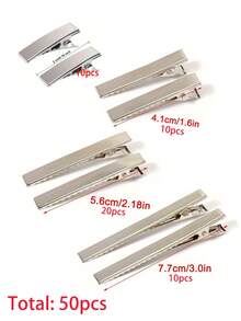 50pcs/20pcs Hair Clips 20mm-77mm Single Prong Alligator Hairpin Teeth Blank Setting For DIY Hair Clip Accessories Jewelry Making Supplies - Multicolor - View 12