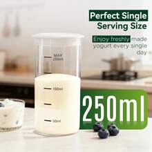 CACHOO 250ml Personal Yogurt Maker, 3-In-1 Automatic Ferment To Chill Machine With Precise NTC Control, 8H Fermentation & 4H Auto Cooling, USB-C Portable, For Homemade Greek Yogurt, Healthy Snacks, Office & Travel - White - View 3