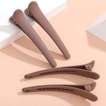 4个哑光鸭嘴式分区发夹，带定位功能