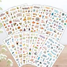 12pcs/Set Monthly Planner Stickers, Colorful Holiday Seasonal Stickers For Calendar, Diary, Gifts - Monthly Celebration Stickers - 12 Holiday Monthly Planning Stickers - View 10