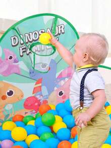 4ft/120cm Foldable Children Ball Pit Tent With Basketball Hoop, Portable Fun Toy, Suitable As Children's Birthday/Easter Gift - Multicolor - View 4