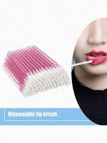 50PCS,Lip Brush,Disposable Lip Brush Lipstick Gloss Applicator Cosmetic Cotton Wand Micro Cleaning Brush ,Eyelash Extension Tool,Can Be Used To Apply Lipstick/Lipgloss/Nail Polish/Concealer/Eye Makeup, Also Can Be Used As Cleaning Swabs
