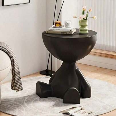 1 Piece 2-In-1 Modern Creative Bear-Shaped Storage Cabinet Bedside Table, Creative Bedside Table, Home Sofa Side Rack, Bedroom Balcony Mobile Mini Table, Small Apartment Coffee Table, Suitable For Storage In The Living Room And Bedroom.