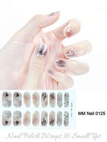 16 piezas de pegatinas de uñas de gel semi-curado, color beige gelatinoso, calidad de salón, de larga duración, requiere curado con lámpara UV - Granate - Ver 2