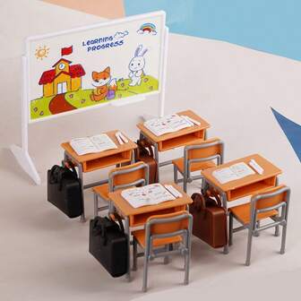 1 zestaw 6 mini plecaków szkolnych do modelu/miniaturowej dekoracji biurka i krzesła/dekoracji DIY/ozdoby do odgrywania ról dla nastolatków/rekwizytu do miniaturowej sceny/można również wykorzystać do dekoracji festiwalowych. Najlepsze prezenty na urodziny, ukończenie szkoły, prezenty F1, prezenty na walentynki, zabawny prezent.