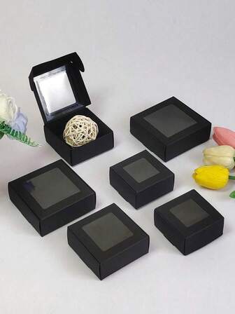 5/10/30-Piece White Small Gift Boxes With Transparent Windows, Suitable For Jewelry, Soap, Candies, Etc. Handcrafted Cardboard Packaging, Decorative Flat Bulk Boxes, Ideal For Gifts, Handicrafts, Giveaways, Wedding Parties, Bridal Showers, And Similar Occasions.