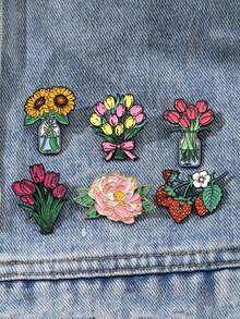 1 Trâm cài áo/Huy hiệu hoa mẫu đơn. Huy hiệu kim loại hoa tulip tươi tắn và đáng yêu, hoàn hảo để trang trí ba lô hoặc làm quà tặng cho bạn bè. Ghim cài áo, Huy hiệu ba lô, Trâm cài áo nữ, Quà tặng quần áo, Trang sức, Phụ kiện thời trang - Nhiều màu - Xem 2