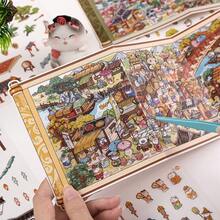 大型3D立体卷轴风景贴纸，沉浸式手工场景PET贴纸，可用于装饰水杯、手机壳、文具等。 - 捲軸造景貼紙 - 查看 3