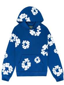 Denim Tears 'The Cotton Wreath'New Item Autumn Winter Hoodie Loose Drop Shoulder Hooded Hot Item Women Sweatshirt Men's Autumn Winter Hoodie Loose Drop Shoulder Hooded Women/Men Sweatshirt , With Modern Men Breathable Technology, Loose Urban Functional Wear, High-End Cotton For Urban Street Style, Loose Silhouette Gender-Neutral Design, Mixed-Color Cotton For Low-Profile, Preferred Choice For Cafes And Hiking - 藍色 - 查看 12