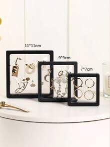 10PCS Floating Display Case PE Film White Jewelry Storage Box 3D Packaging Case Gemstone Free Stand Floating Frame Membrane Ring Earrings Necklace Display For Challenge Coins Medallions Jewelry Making DIY Accessories - White - View 6